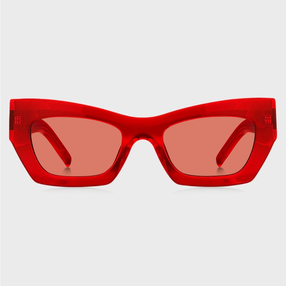 BOSS Acetate Red Cat-Eye Sunglasses